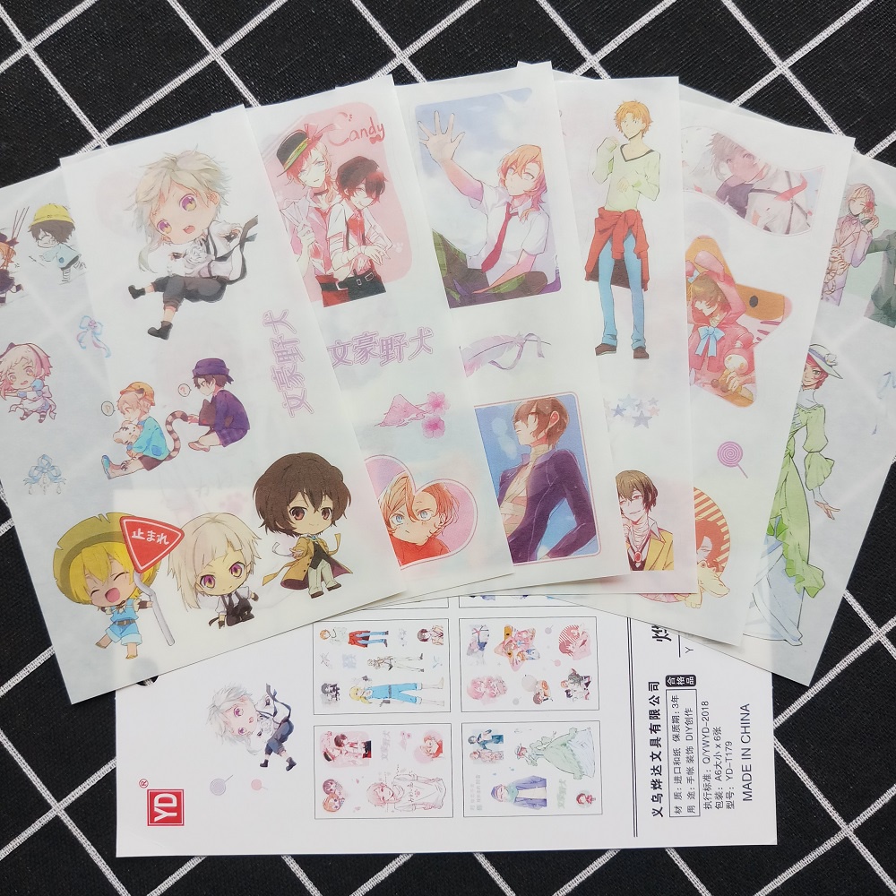 [Sticker] Hình Dán Anime Bungou Stray Dogs (6 Tấm)