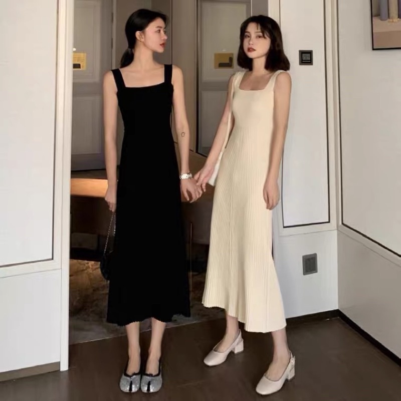 ĐẦM LEN MAXI HAI DÂY BẢN TO ULZZANG