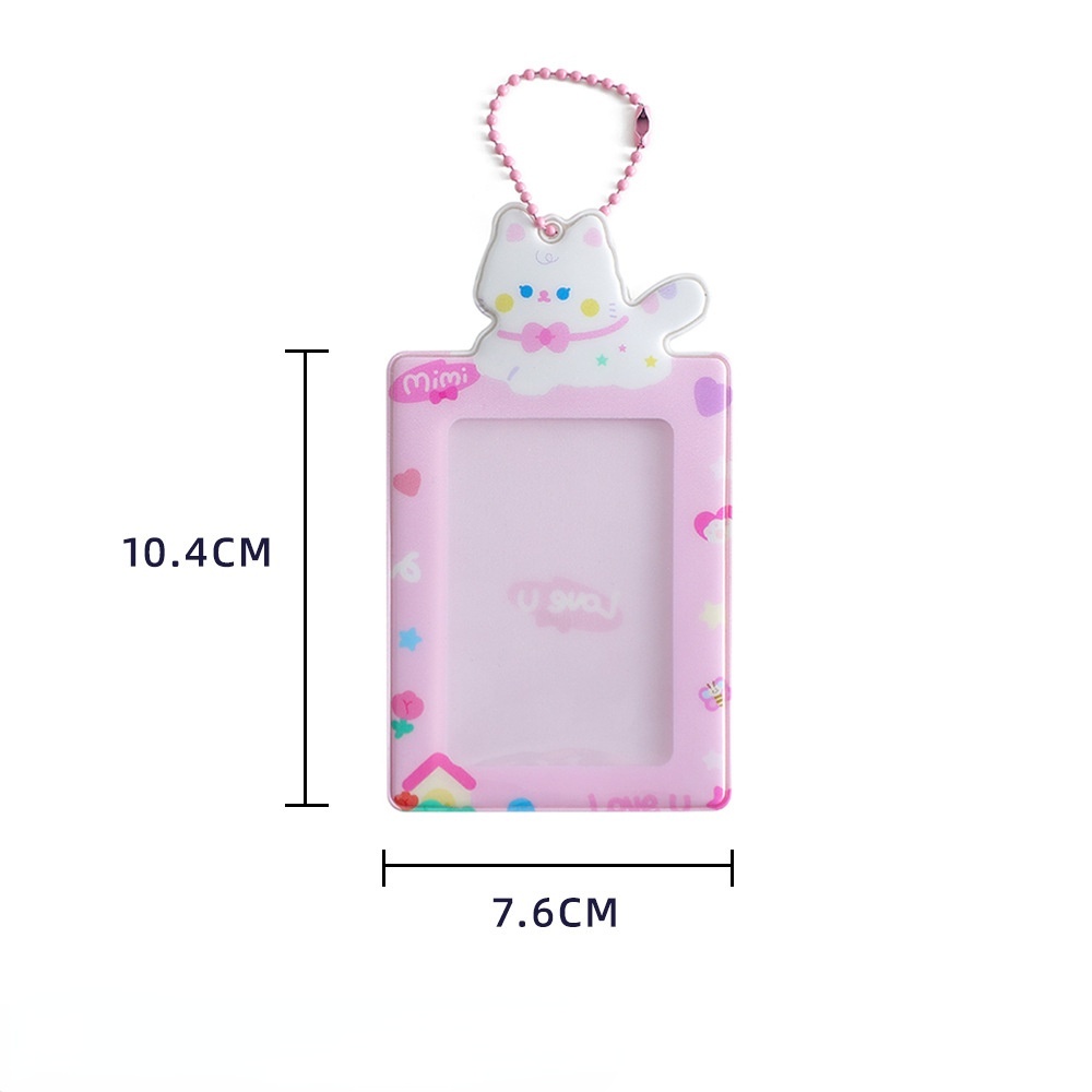 Móc Khóa Đựng Thẻ/Ảnh/Thẻ Hình Chú Mèo Dễ Thương