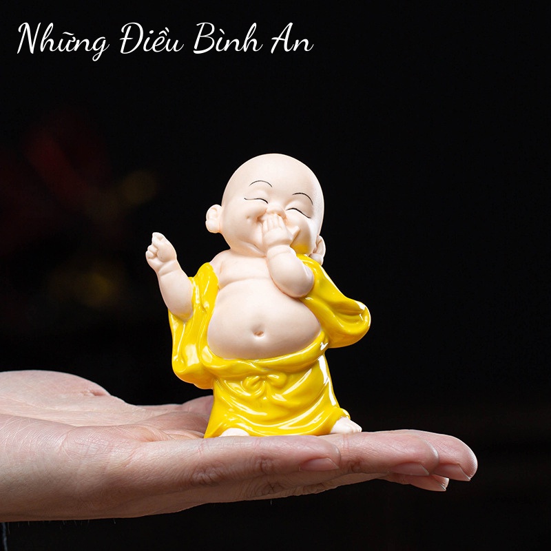 Sét 3 tượng Phật Di Lặc vàng  trang trí ô tô, nhà cửa mang lại hạnh phúc an nhiên