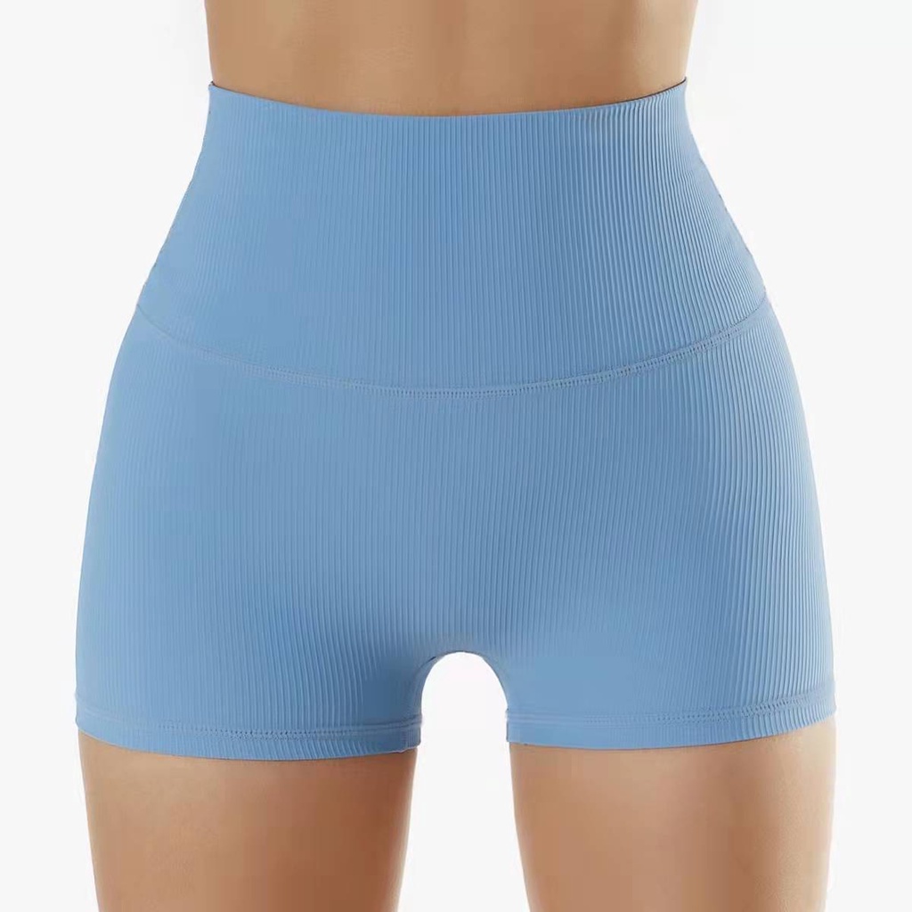 Quần short thể thao Hoppe Fumeng cạp cao có gân thời trang mới cho nữ