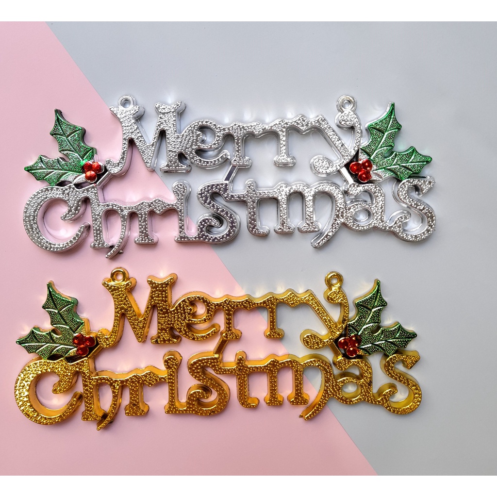 Chữ Mery Christmas trang trí noel, trang trí cây thông giáng sinh, treo tường,treo cửa, trang trí vòng nguyệt quế