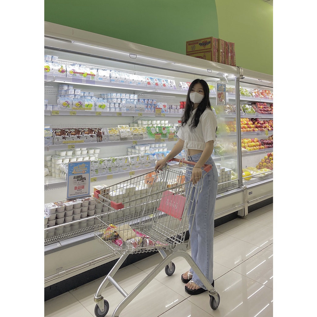 Áo sơ mi nữ croptop VMSTYLE đi biển tay ngắn eo rút sexy thời trang mùa hè 020574 - ASU00010