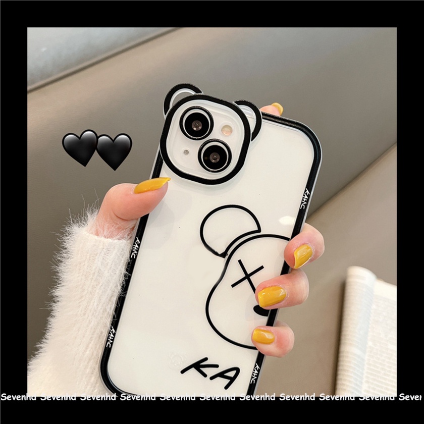 Ốp Điện Thoại Dẻo Họa Tiết Hoạt Hình Tai Gấu Dễ Thương Cho iPhone 14 13 12 11 Pro Max Xs Max Xr X 6 6s Plus