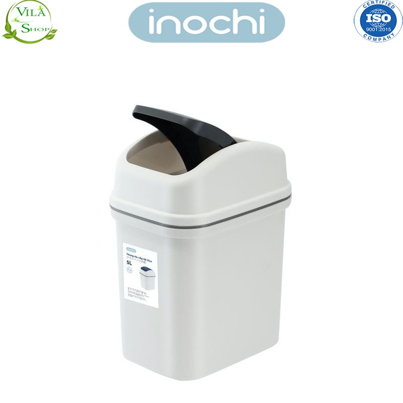 Thùng Rác Nhựa Nắp Lật, Thùng Rác Thông Minh 5L Inochi, Làm Sọt Rác Văn Phòng, Khách Sạn, Đựng Rác Gia Đình