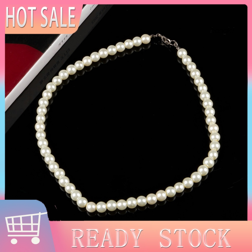Vòng cổ chuỗi ngọc trai 8mm thanh lịch cho nữ