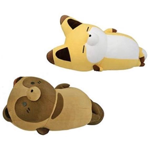 [Banpresto] Gấu bông cáo chồn TANUKI TO KITSUNE Very large stuffed Soft plush fox raccoon nap chính hãng Nhật Bản