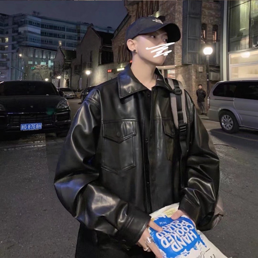 Áo khoác da phong cách retro mỹ cá tính cho nam áo khoác nam phong cách hàn quốc thời trang cao cấp áo khoác nam