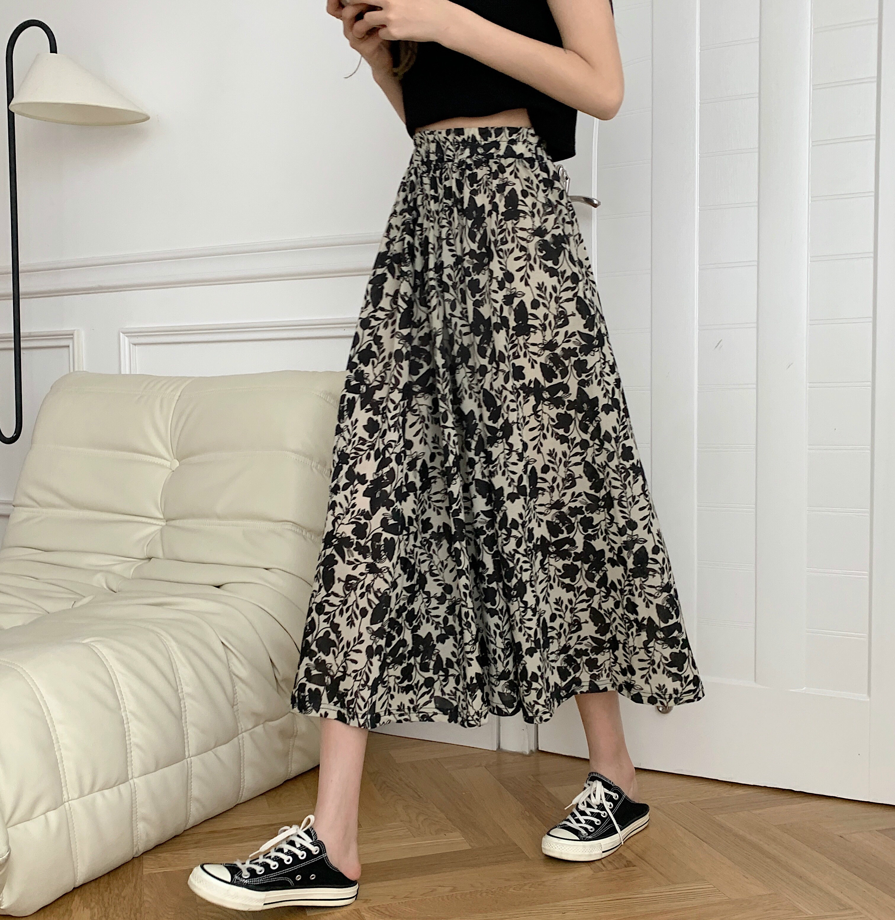 Chân Váy Midi Dài Lưng Cao Họa Tiết Hoa Thời Trang Mùa Hè Cho Nữ | BigBuy360 - bigbuy360.vn