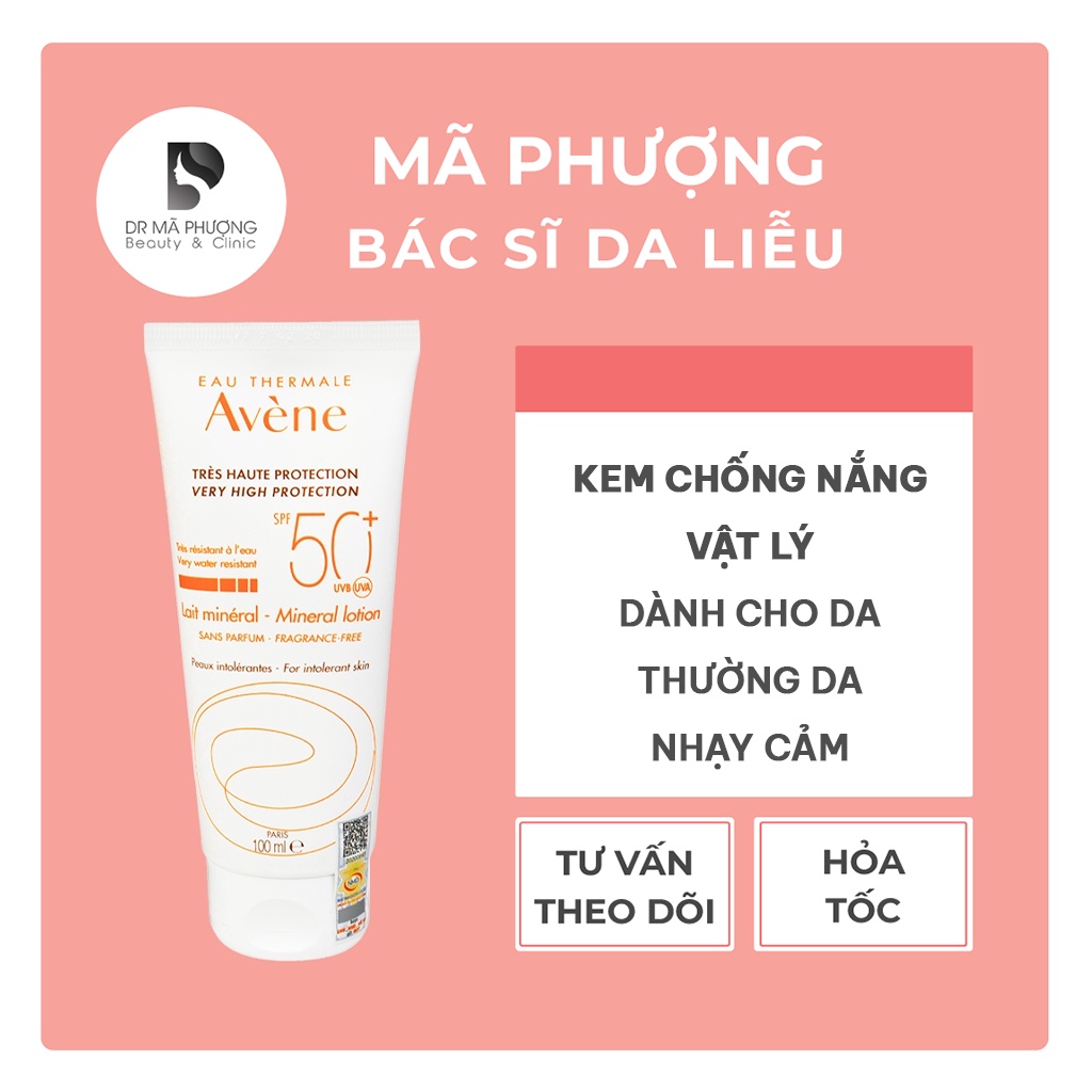 [CHÍNH HÃNG] Kem chống nắng vật lý Avene Very High Protection Lotion SPF 50+ 100ml