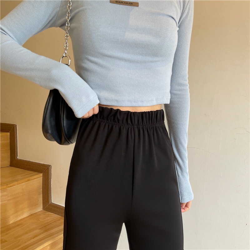 SUXI Mới Quần Dài Ống Loe Xẻ Tà Thời Trang Dành Cho Nữ