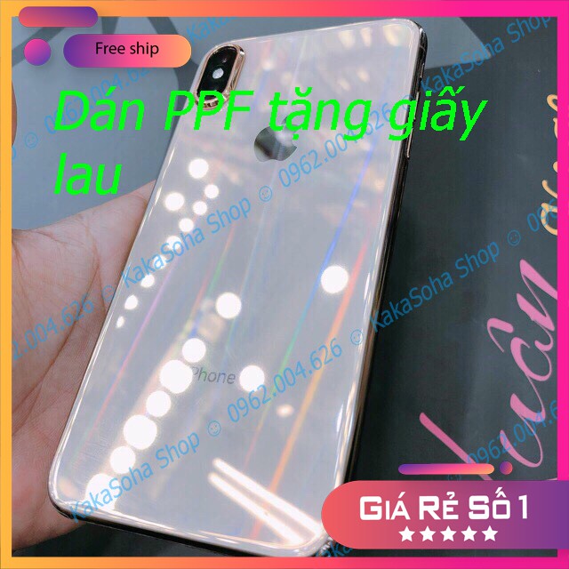 Dán PPF Iphone 11/x/xsmax/xr/6/7/8/6p/7p/8p Full Trước,Full lưng+viền[4 Lớp-Ánh 7 màu]