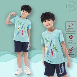 Đồ bộ bé trai chất liệu thun cotton dáng tay ngắn style Hàn Quốc size đại 30kg 40kg cỡ 3 đến 11 Tuổi