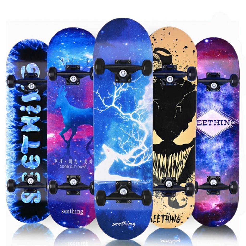 Ván trượt thể thao-Skateboard. Bánh LED phát sáng. Sẵn nhều mẫu. Gỗ phong 7 lớp , mặt nhám. Bảo hành 1đổi1 trong 7 ngày