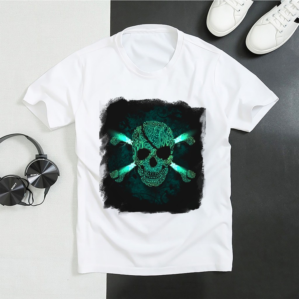 Áo Thun In Hình - Cyber ​​Skull Green Cyber ​​Skull Green - MA-2799