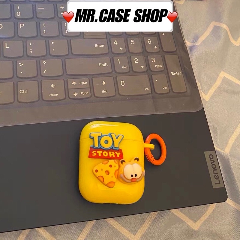 Case Airpods 1/2 /Pro Vỏ Ốp Tai Nghe Nhựa Dẻo Hoạt Hình Màu Xanh  - Mr.Case AirPods