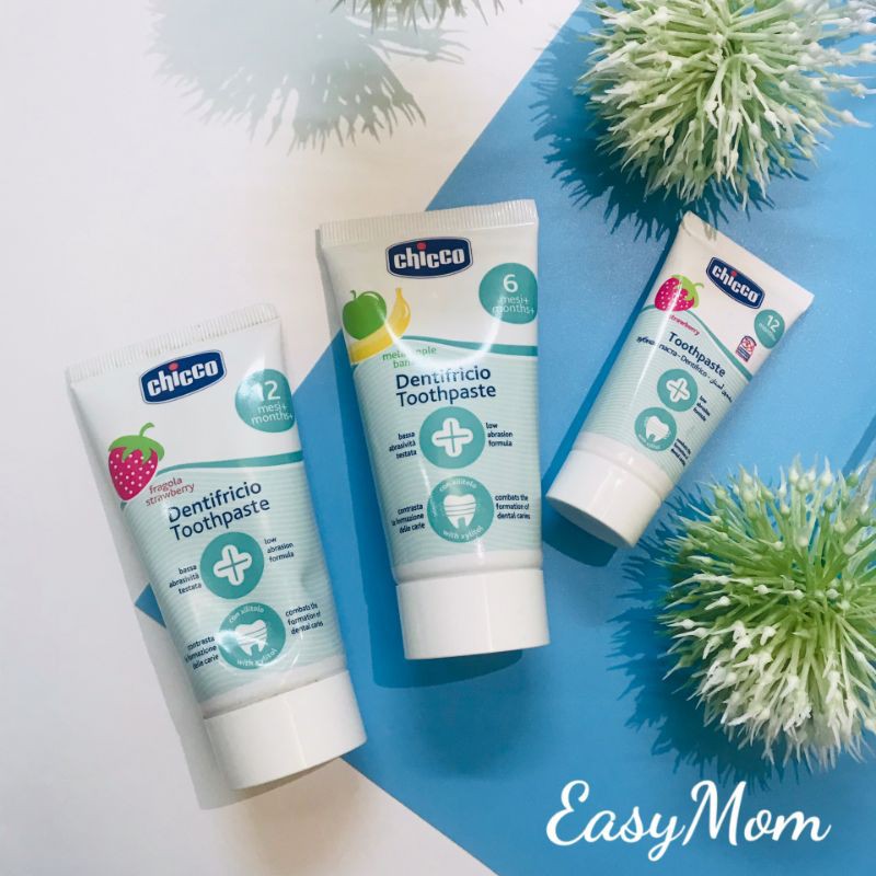 Kem đánh răng trẻ em không cay, nuốt được cho bé Chicco Italy