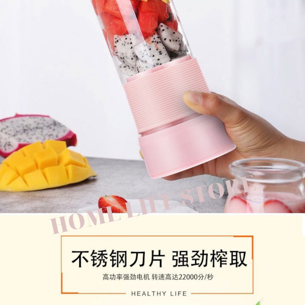 Máy Xay Sinh Tố Cầm Tay Mini Portable JB Hàng Nhập Khẩu 300ML, Cốc xay sinh tố hoa quả cao cấp, tiện lợi, an toàn