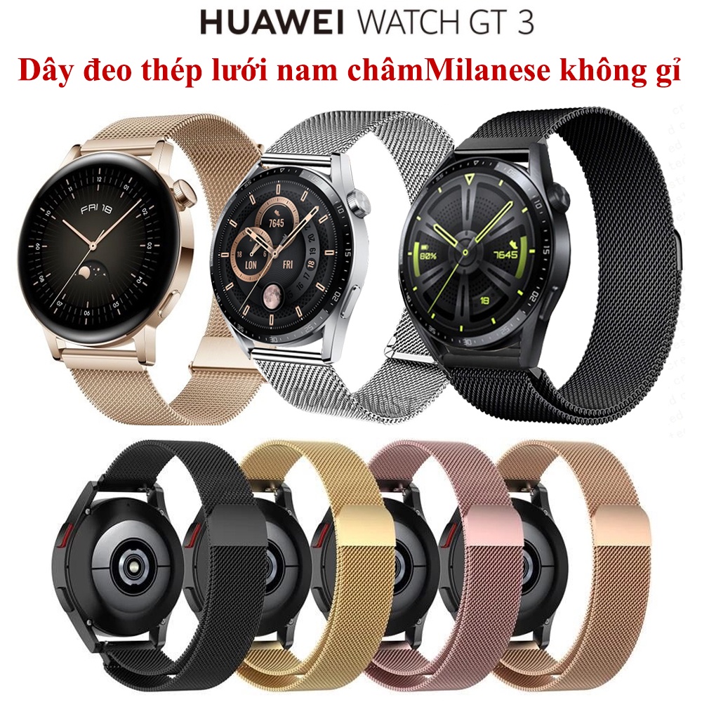 [HUAWEI GT 3] Dây đep thép lưới nam châm Milanese Huawei Watch GT3 - 20,22MM