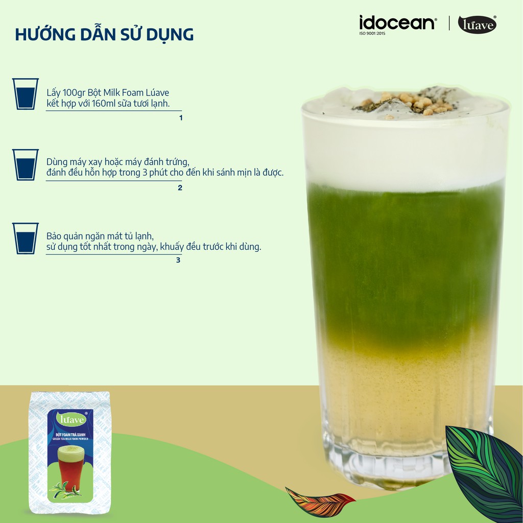 Bột Milk Foam Matcha - LÚAVE - 0.5kg