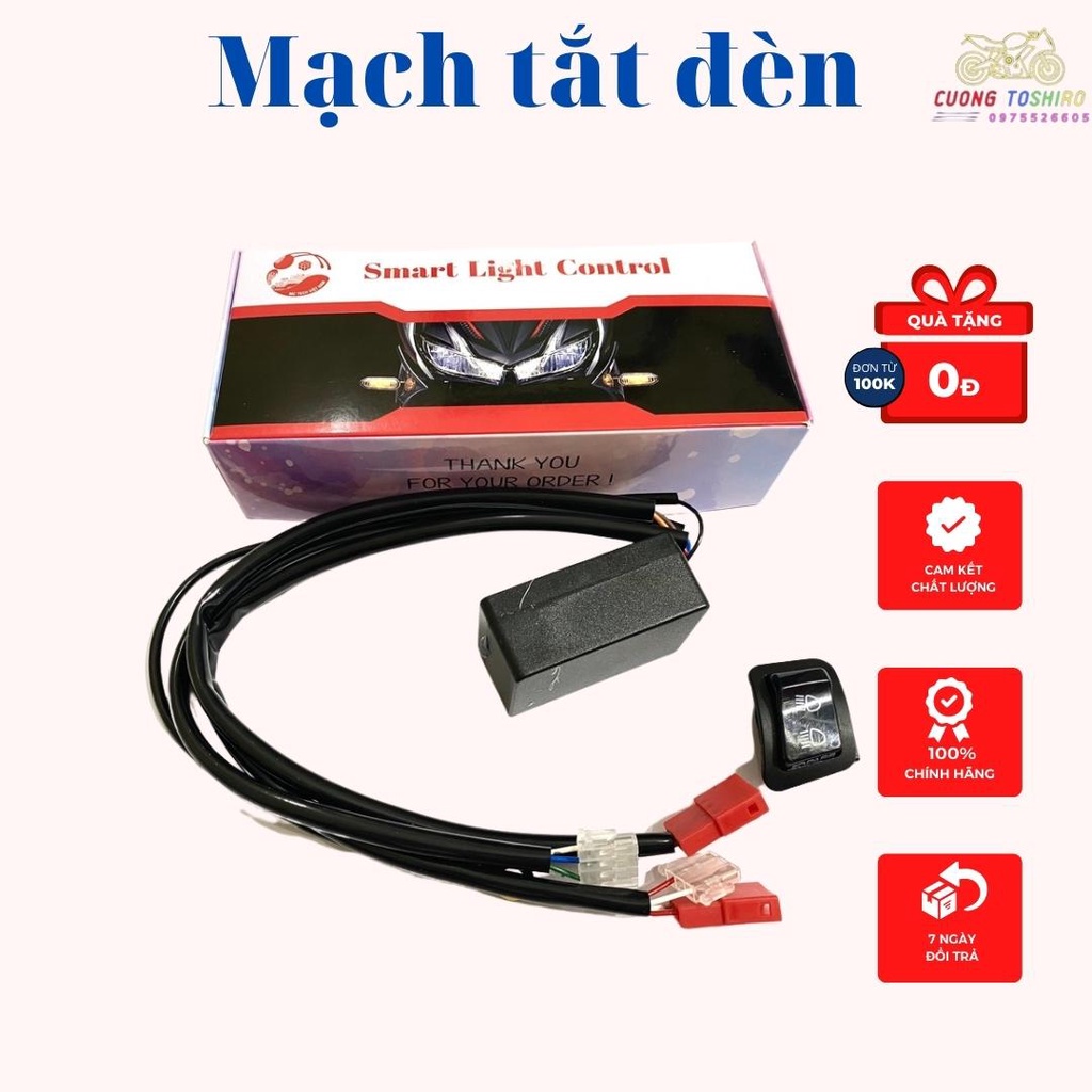 Bộ mạch tắt mở đèn kèm công tắc passing cho xe Sh mode full Giắc Cắm bảo hành 1 năm