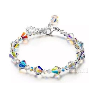 SWAROVSKI Vòng Tay Mạ Vàng Trắng 18k Đính Đá Pha Lê