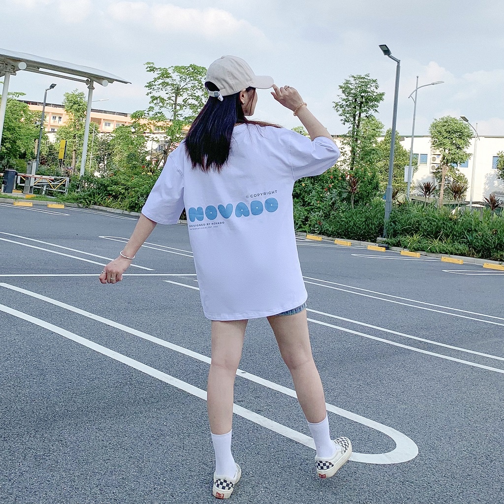 Áo Thun Unisex Local Brand Novado Fashion Basic Cotton 4 Chiều Nam / Nữ Form Rộng Thoáng Mát Trắng N17T-LG