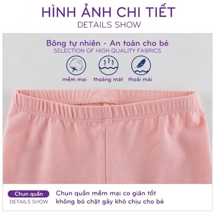 Quần legging bé gái DINOKING Quần dài cho bé thu đông chất thun cotton mềm mịn 2-8 tuổi QD06