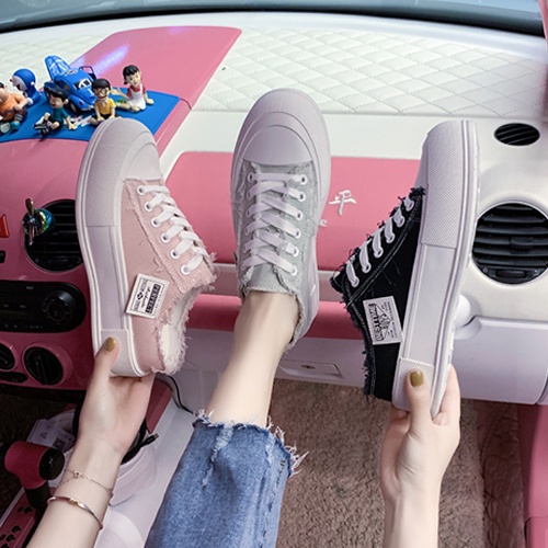 Giày sục thể thao nữ độn đế Hàn Quốc hot 2023 vải canvas TOPSHOES Size 36- 40