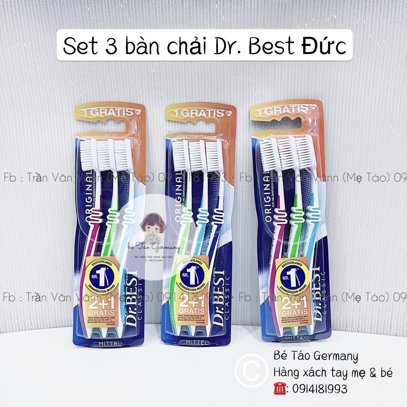 Set 3 bàn chải Dr. Best Đức