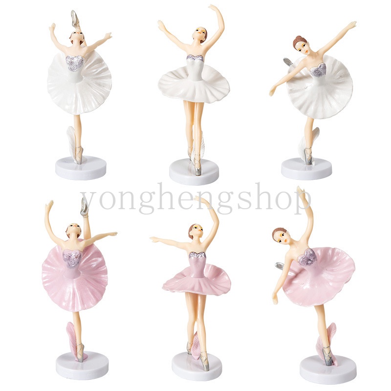Set 3 Que Cắm Trang Trí Bánh Hình Cô Gái Múa Ballet Xinh Xắn
