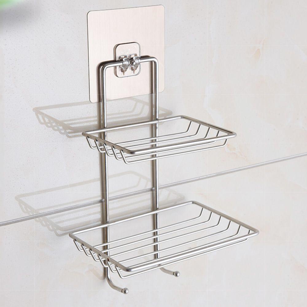 Giá Đựng Xà Phòng Hai Tầng Bằng Thép Không Gỉ 304 Dành Cho Nhà Bếp Phòng Tắm