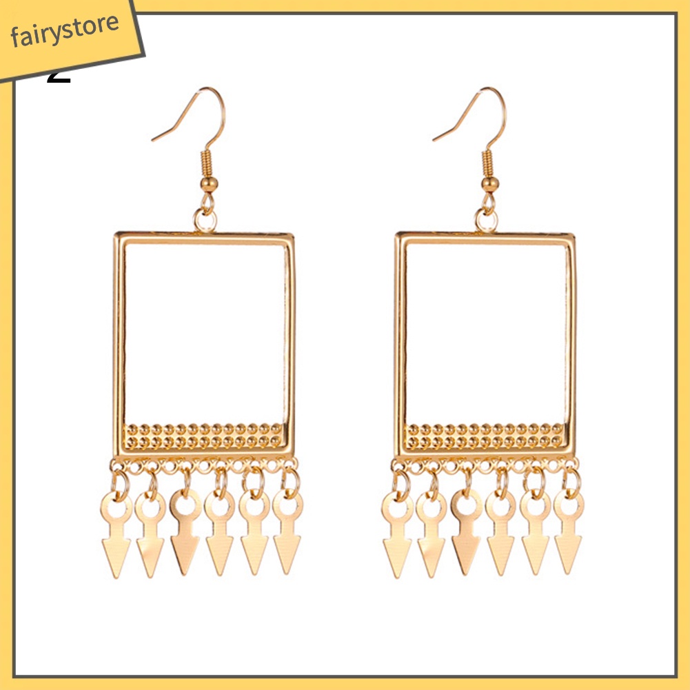 Hoa Tai Dáng Dài Phối Tua Rua Phong Cách Bohomian