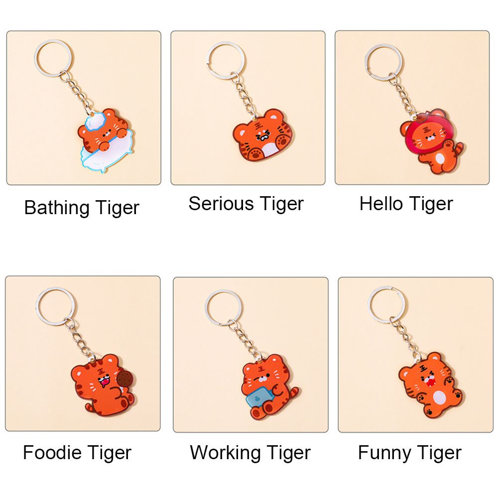 Móc chìa khóa hình hổ dễ thương nhiều kiểu tùy chọn