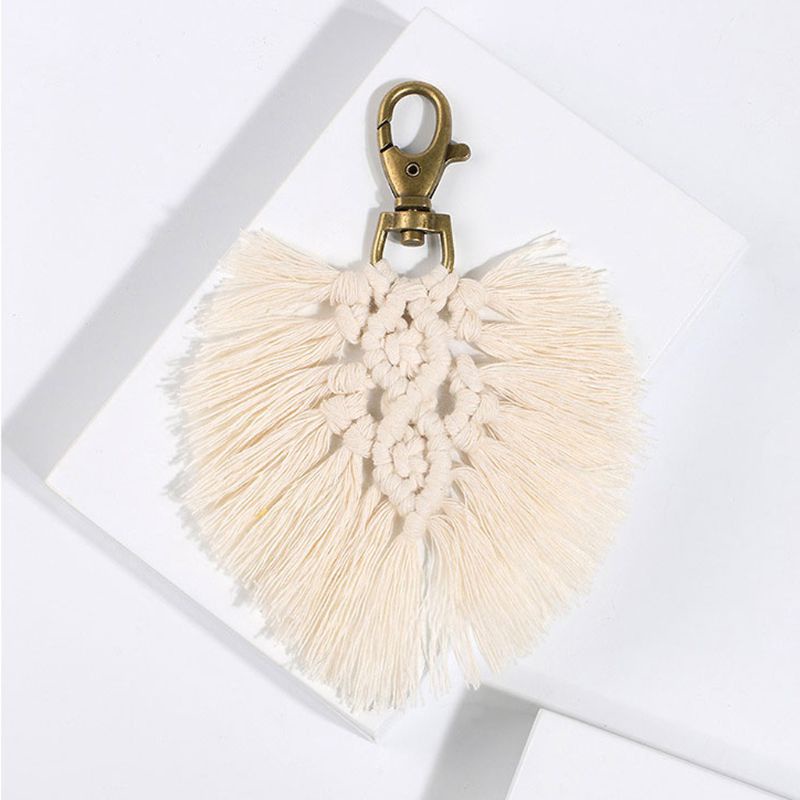 Móc Khóa Tua Rua Hình Trái Tim Phong Cách Boho Sáng Tạo Thời Trang