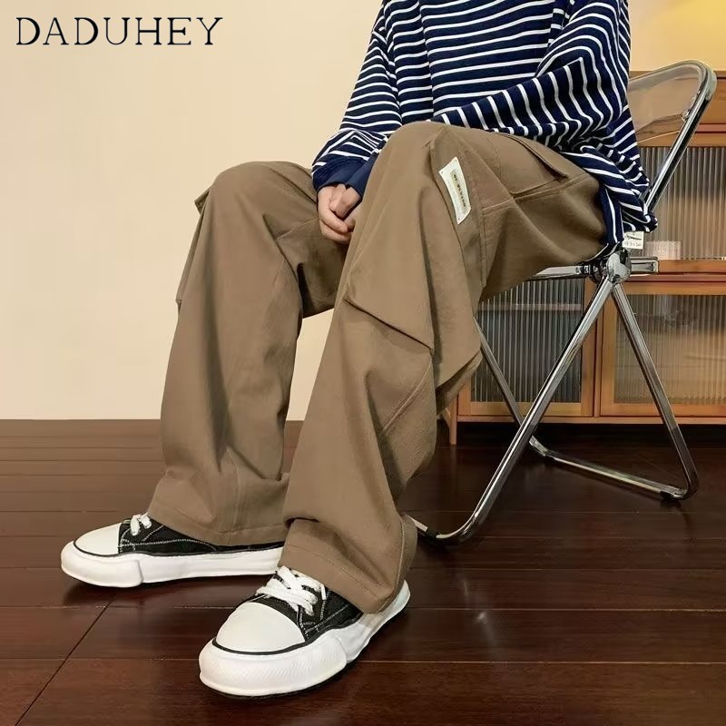 DaDuHey Men's Loose Korean-Style Casual Harem Pants Trendy, Smart and All-Matching Mechanical Style Overalls