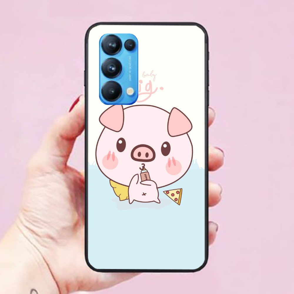 Ốp lưng Oppo Reno 5 / 4 / 4 Pro / 3 / 3 Pro / 2F / 2 / 10X Heo Con Dễ Thương 01