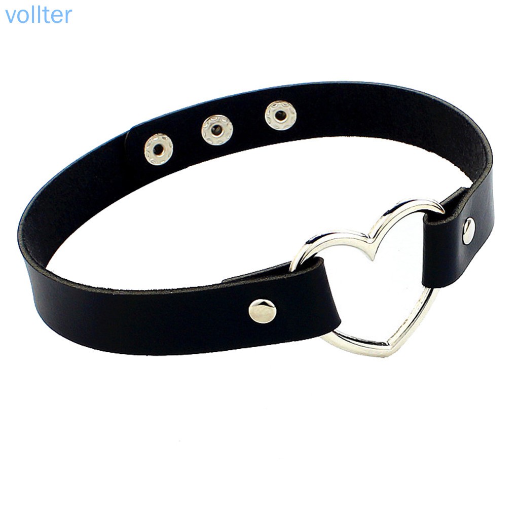 Vòng cổ choker da mặt trái tim thời trang cho nữ