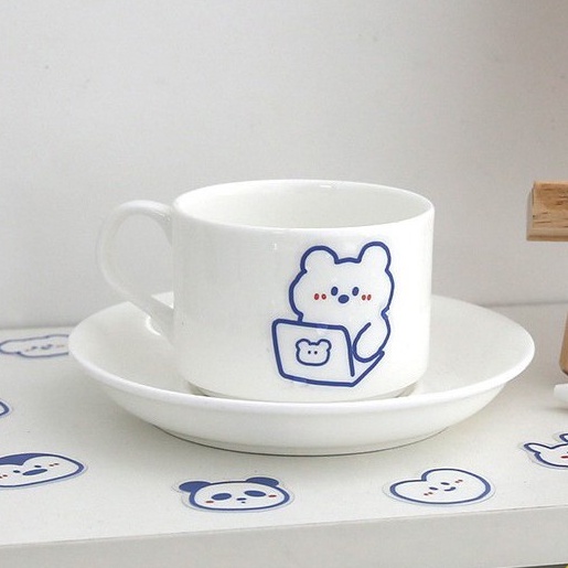 24 Sticker Trong Suốt hình Gấu Béo - Thỏ, dễ thương trang trí sổ tay, bàn học