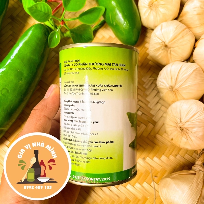 ĐẬU HOÀ LAN TƯƠI ĐÓNG HỘP - TRỌNG LƯỢNG 425GR