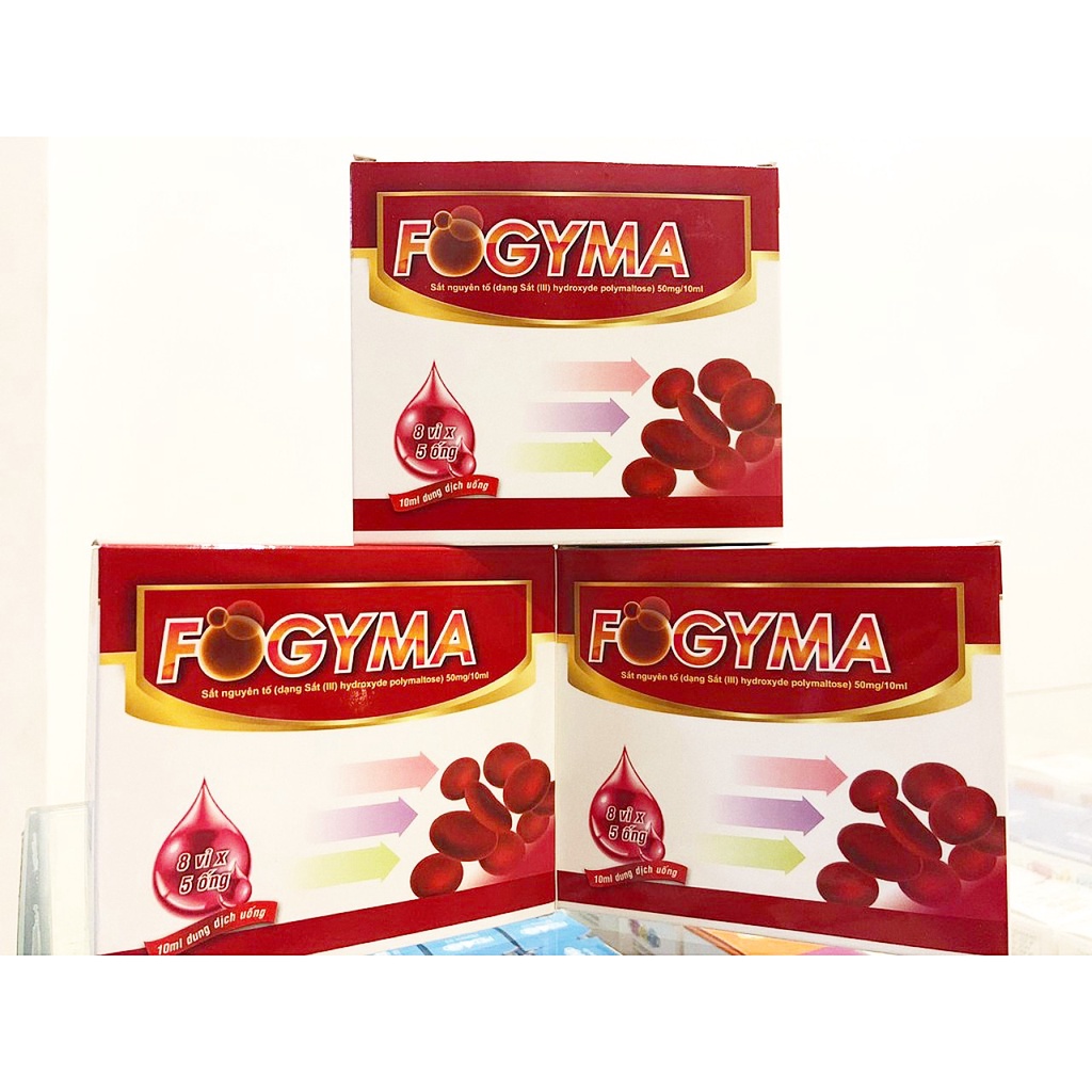 Sắt Fogyma Hộp 40 ống 10ml ,Sắt nước cho phụ nữ mang thai, sau sinh và người thiếu máu (Hàng chính hãng)