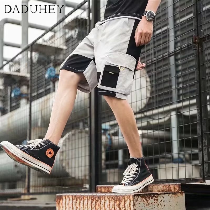 DaDuHey Summer Japanese Color Matching Functional Workwear Shorts Men's plus Size Loose Casual Fashion Brand Sports Shorts