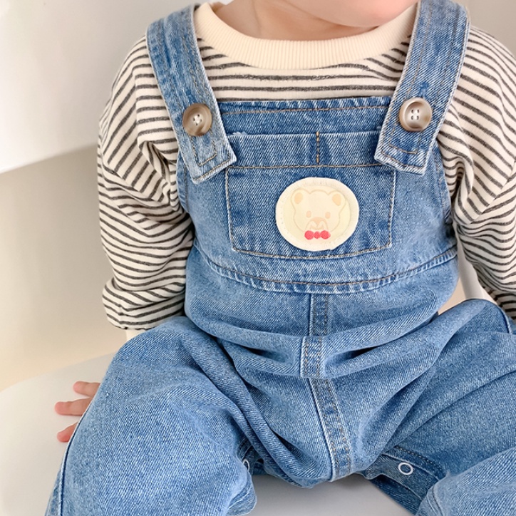 Quần Yếm Denim Thời Trang Xuân Thu Xinh Xắn Dành Cho Bé