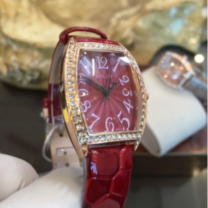 Đồng hồ nữ Bolun bầu dục dây da viền mạ vàng chống nước chính hãng Tony Watch 68