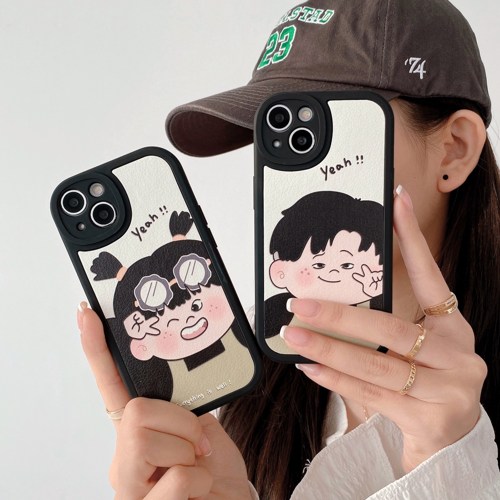 Ốp Điện Thoại Họa Tiết Hoạt Hình Khủng Long / Cô Gái Màu Xanh Lá Dễ Thương Chống Sốc Cho Iphone