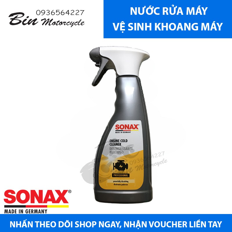 NƯỚC RỬA LỐC MÁY, CHI TIẾT MÁY, VỆ SINH DẦU MỠ SONAX ENGINE COLD CLEANER ( MẪU MỚI)