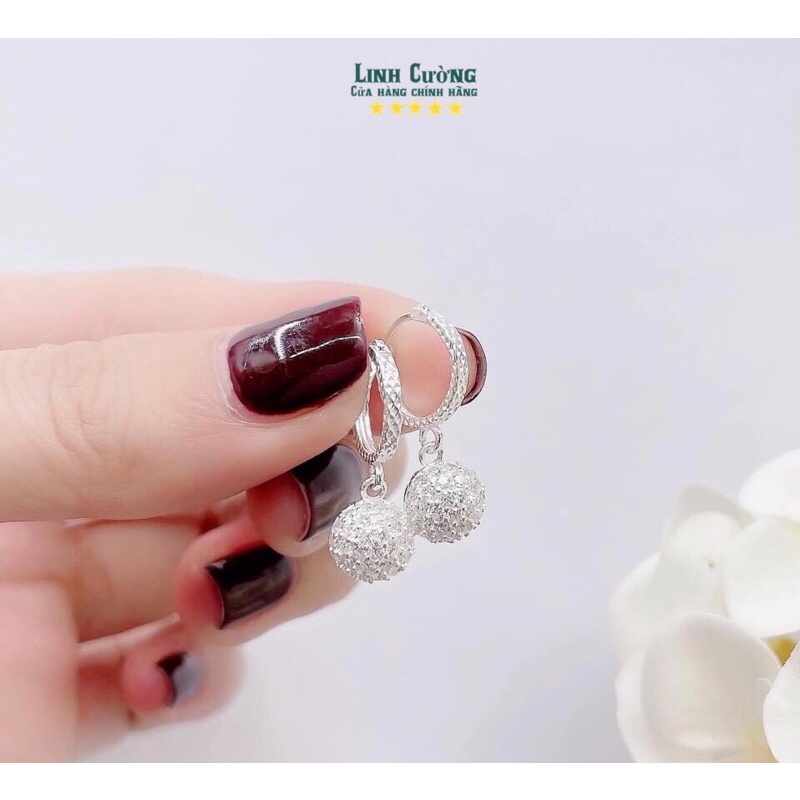 Bông tai cầu đá người lớn, Trẻ em đều đeo được- Bông tai bạc ta