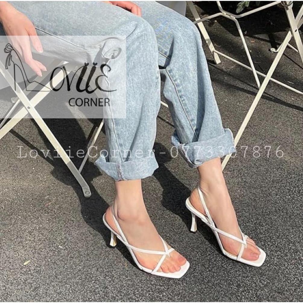 SANDAL CAO GÓT 5P LOVIIECORNER - GUỐC SANDAL NỮ XỎ NGÓN 5 PHÂN - GIÀY CAO GÓT ĐẾ VUÔNG G200957 🛋