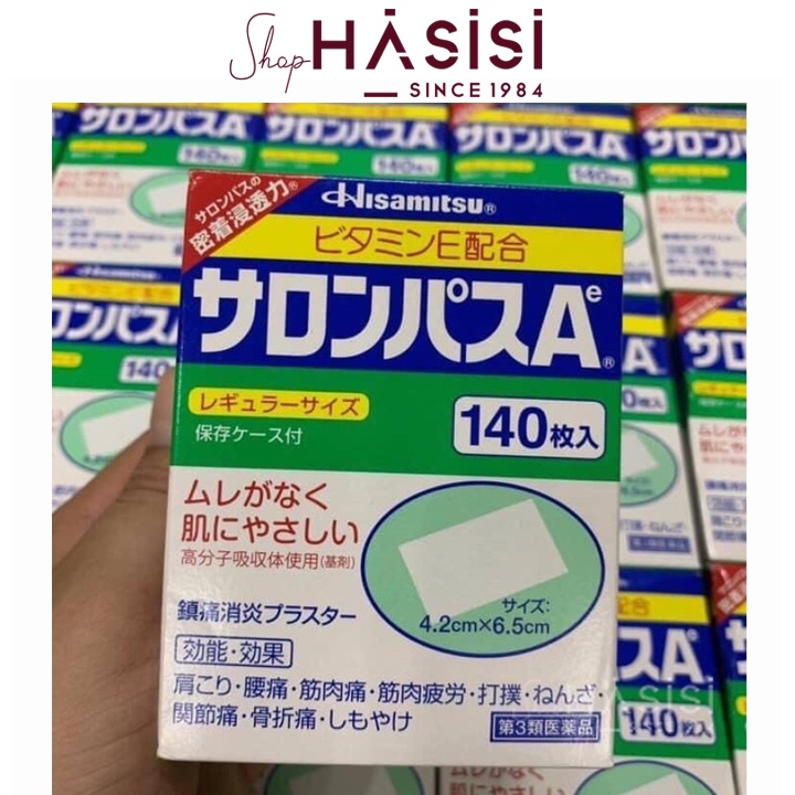 Cao Dán Giảm Đau HISAMITSU - Salonpas 4.2cm x 6.5cm (140 Miếng - Size Nhỏ)