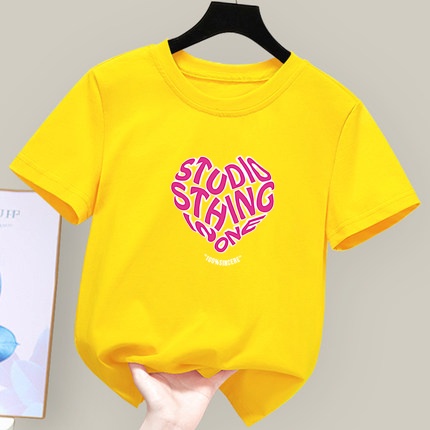 áo bé gái Áo Thun Tay Ngắn Chất Liệu Cotton Thiết Kế Đơn Giản Thời Trang Mùa Hè Cho Bé Gái